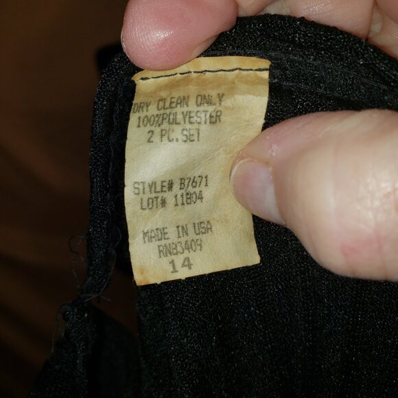 Vintage Dani Michaels Black 2-Piece Dress & Cardigan Set - Size 14 - Picture 9 of 9